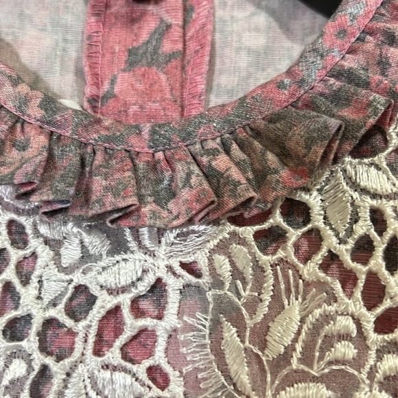 Vintage 80’s Sarah Kent girl’s floral dress with lace bib. Size 5 - Picture 5 of 12